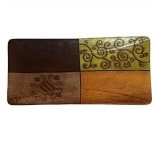Garden Ridge Ceramic Scroll Pattern‎ Home Decor Tray